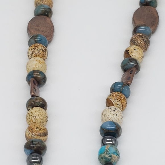 Boho 💥 Agates, Blue Jasper, Hematite Necklace - Picture 10 of 10